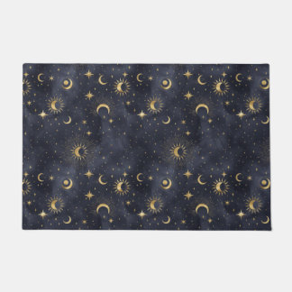 Celestial night sky pattern doormat