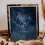 Celestial Night Sky | Silver Cards and Gifts Sign<br><div class="desc">This celestial night sky | silver cards and gifts sign is perfect for your enchanted under-the-stars wedding. The dark navy blue watercolor sky, dotted with silver stars, will set the tone for your evening boho outdoor wedding. Personalize it as you wish or keep it as is. Be sure to look...</div>