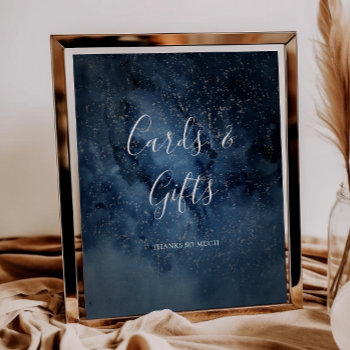 Celestial Night Sky | Silver Cards And Gifts Sign by SongbirdandSage at Zazzle