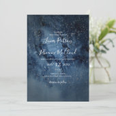 Celestial Night Sky | Silver Casual Wedding Invitation (Standing Front)