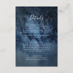Celestial Night Sky Silver Details Enclosure Card