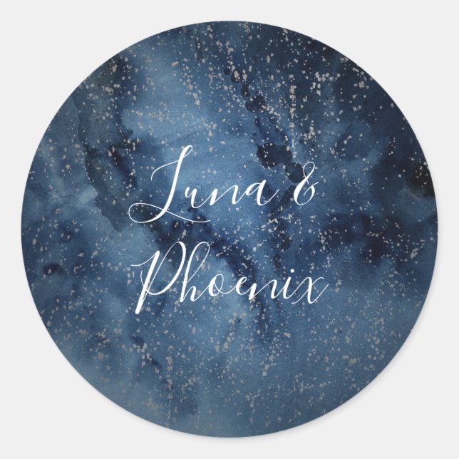 Celestial Night Sky | Silver Envelope Seals (Front)
