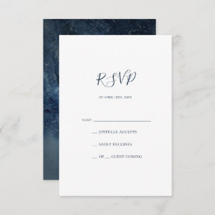 Celestial Night Sky Silver RSVP Card