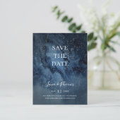 Celestial Night Sky Silver Save The Date Postcard (Standing Front)