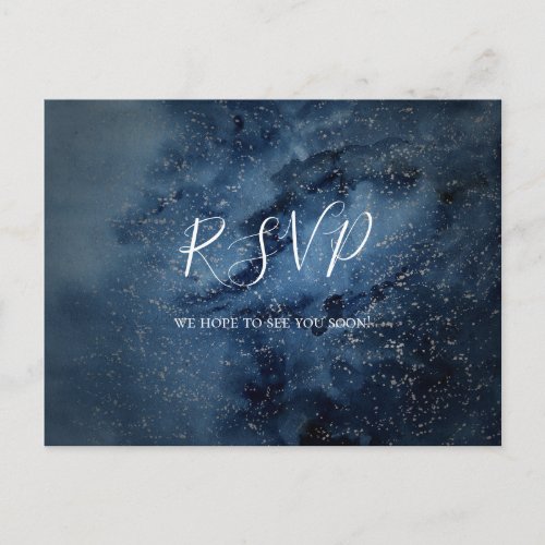 Celestial Night Sky  Silver Song Request RSVP Postcard