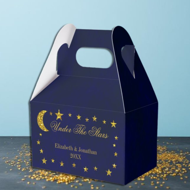 Celestial Night Sky Wedding Favor Boxes (Creator Uploaded)