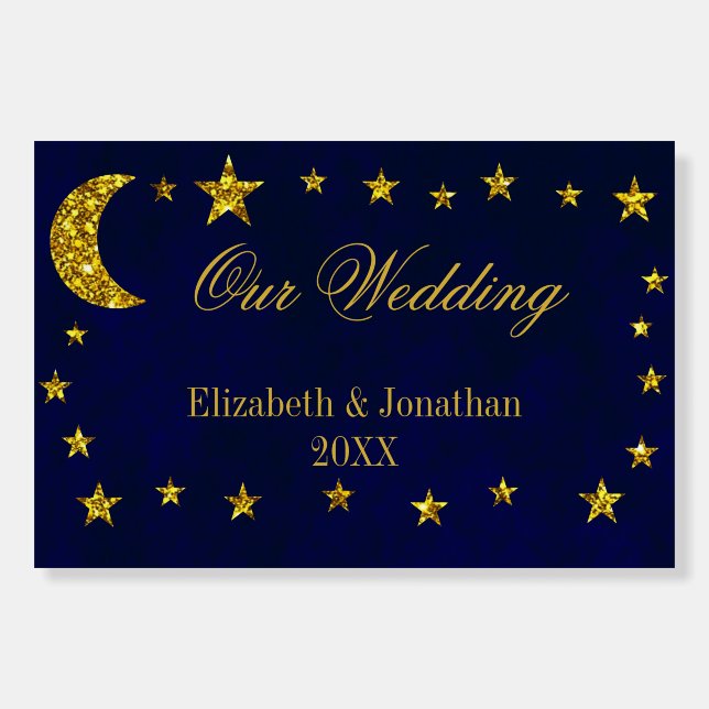 Celestial Night Sky Wedding Foam Board (Front)