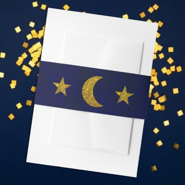 Celestial Night Sky Wedding Invitation Belly Band (Creator Uploaded)