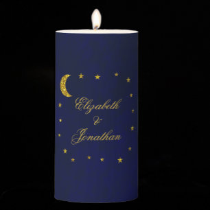 Celestial Night Sky Wedding Pillar Candle