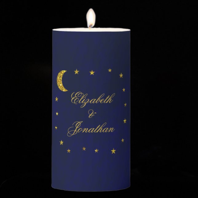 Celestial Night Sky Wedding Pillar Candle (Creator Uploaded)