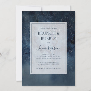 Celestial Night Sky With Frame Brunch and Bubbly Invitation