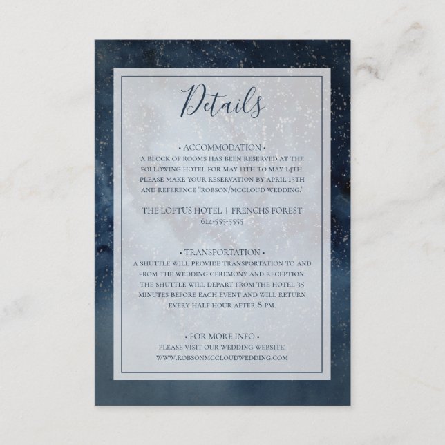 Celestial Night Sky With Frame Details Enclosure Card (Front)