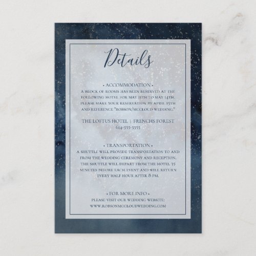 Celestial Night Sky With Frame Details Enclosure Card