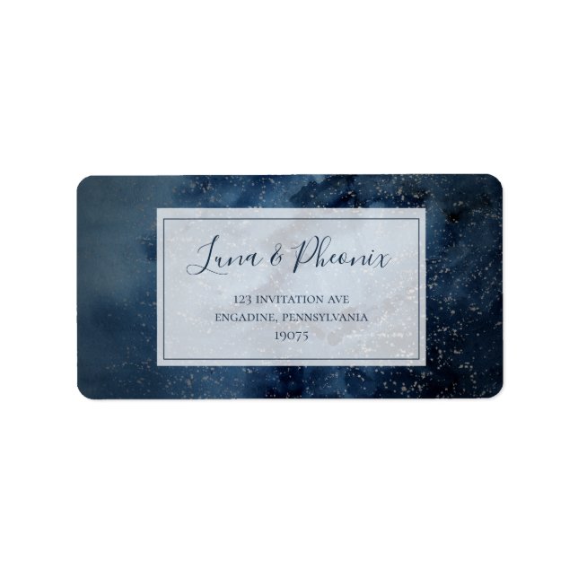 Celestial Night Sky With Frame RSVP Address Labels (Front)