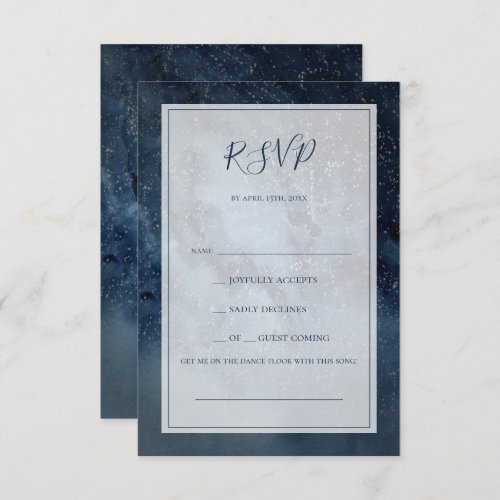 Celestial Night Sky With Frame Song Request RSVP Card