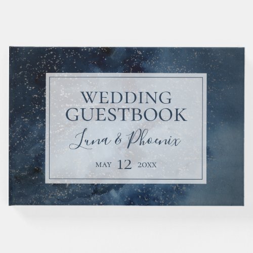 Celestial Night Sky With Frame Wedding Guest Book
