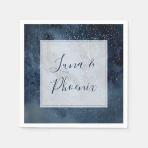 Celestial Night Sky With Frame Wedding Napkins
