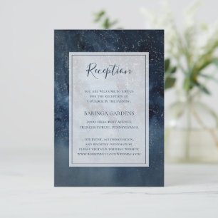 Celestial Night Sky With Frame Wedding Reception Enclosure Card