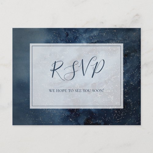 Celestial Night Sky With Frame Wedding RSVP Postcard