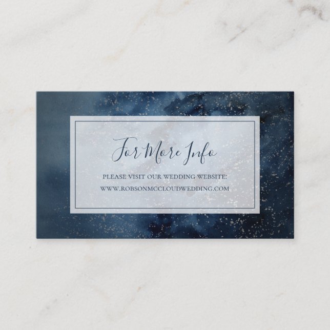 Celestial Night Sky With Frame Wedding Website Enclosure Card (Front)