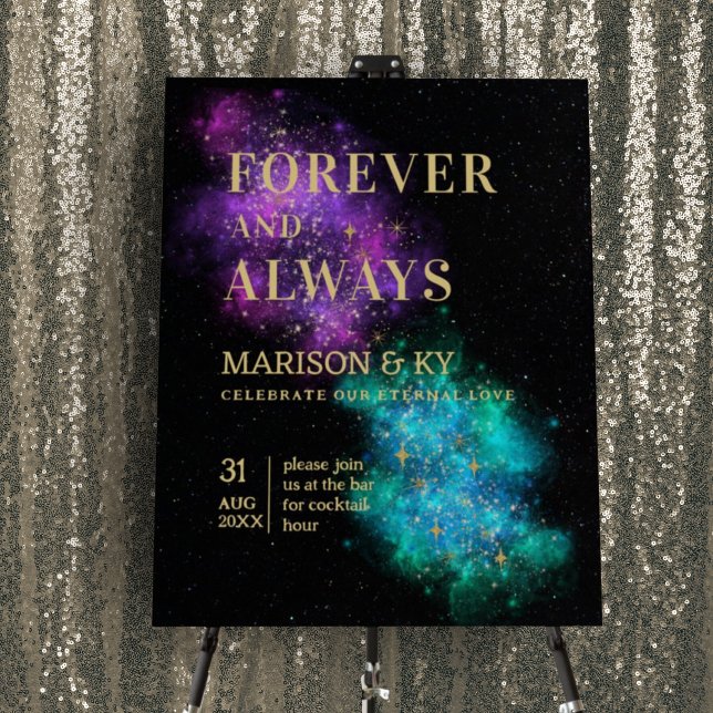 Celestial Night Starry Sky Nebula Wedding Welcome Foam Board (Creator Uploaded)