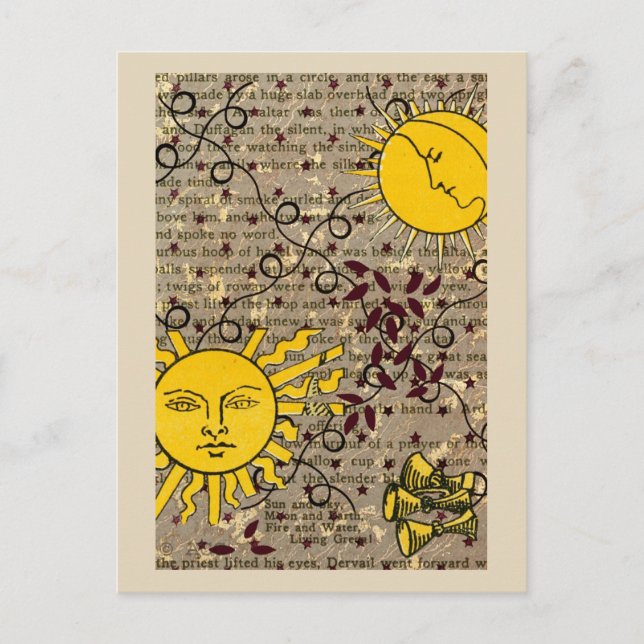 Celestial Nights Ascension Sun Moon Postcard (Front)