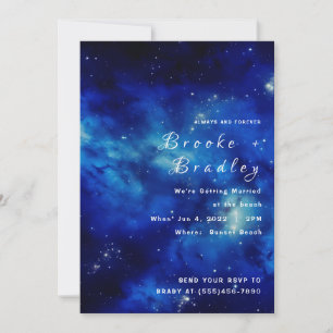 Celestial Ocean Galaxy Wedding Invitation