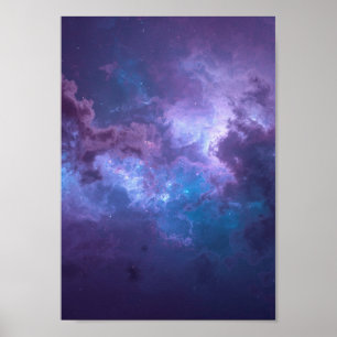Celestial Opalescent Nebula Plum Wall Art