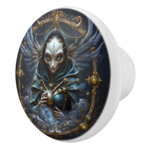 Celestial Oracle – Guardian Between the Stars. Ceramic Knob