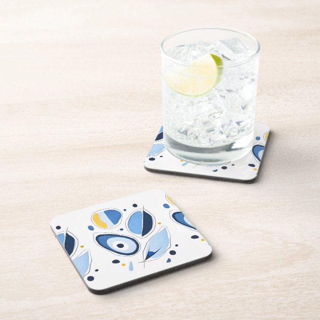 Celestial Orb Odyssey Abstract Beverage Coaster (Right Side)