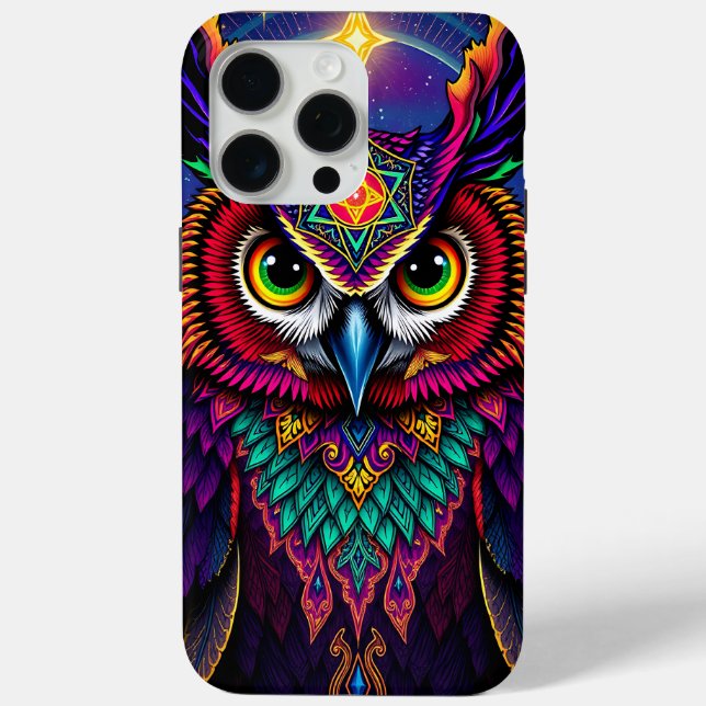 Celestial Owl Art: Starry Galaxy Cosmos Case-Mate iPhone Case (Back)