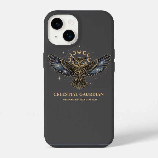 Celestial Owl Cosmic Guardian Iphone Case (Back)