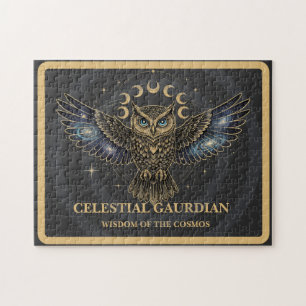 Celestial Owl Cosmic Guardian Jigsaw Puzzle