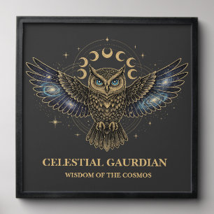 Celestial Owl Cosmic Guardian Peel And Stick Photo Tile