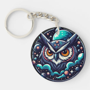 Celestial Owl Keychain