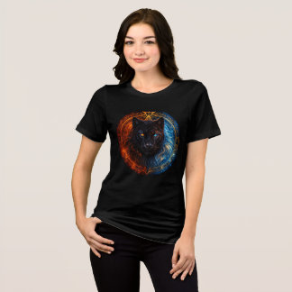 Celestial Panther – Fire and Ice Mandala Art Tri-Blend Shirt