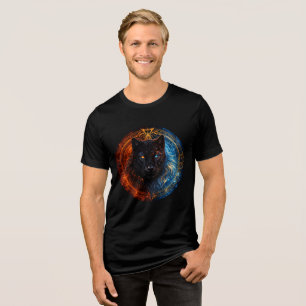 Celestial Panther – Fire and Ice Mandala Art Tri-Blend Shirt