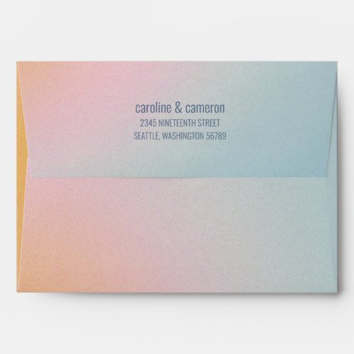 Celestial Pastel Blue Pink Gradient Return Address Envelope