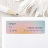 Celestial Pastel Blue Pink Gradient Return Address