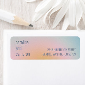 Celestial Pastel Blue Pink Gradient Return Address Label