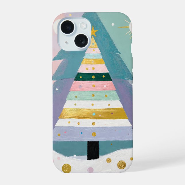Celestial Pastel Christmas Tree Iphone Case (Back)