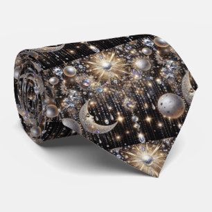 Celestial Pattern Diamond Neck Tie