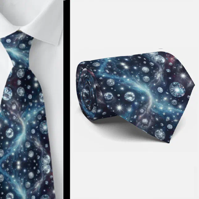 Celestial Pattern Diamond Neck Tie | Zazzle