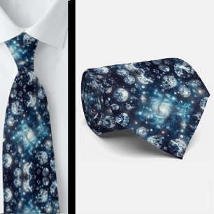 Celestial Pattern Diamond Neck Tie