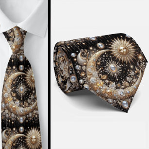 Celestial Pattern Diamond Neck Tie