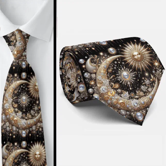 Celestial Pattern Diamond Neck Tie | Zazzle