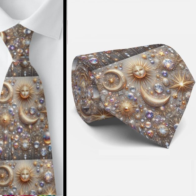 Celestial Pattern Diamond Neck Tie (Creator Uploaded)