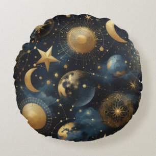 Celestial Pattern Round Pillow