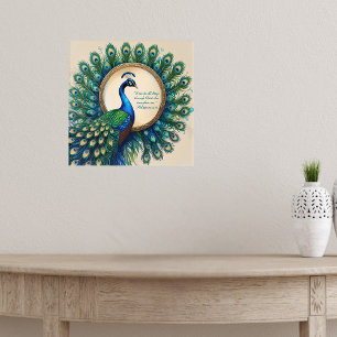 Celestial Peacock Bloom Bible Verse Acrylic Print