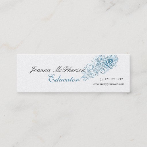 Customizable Trendy  Peacock Feather Business Card Template